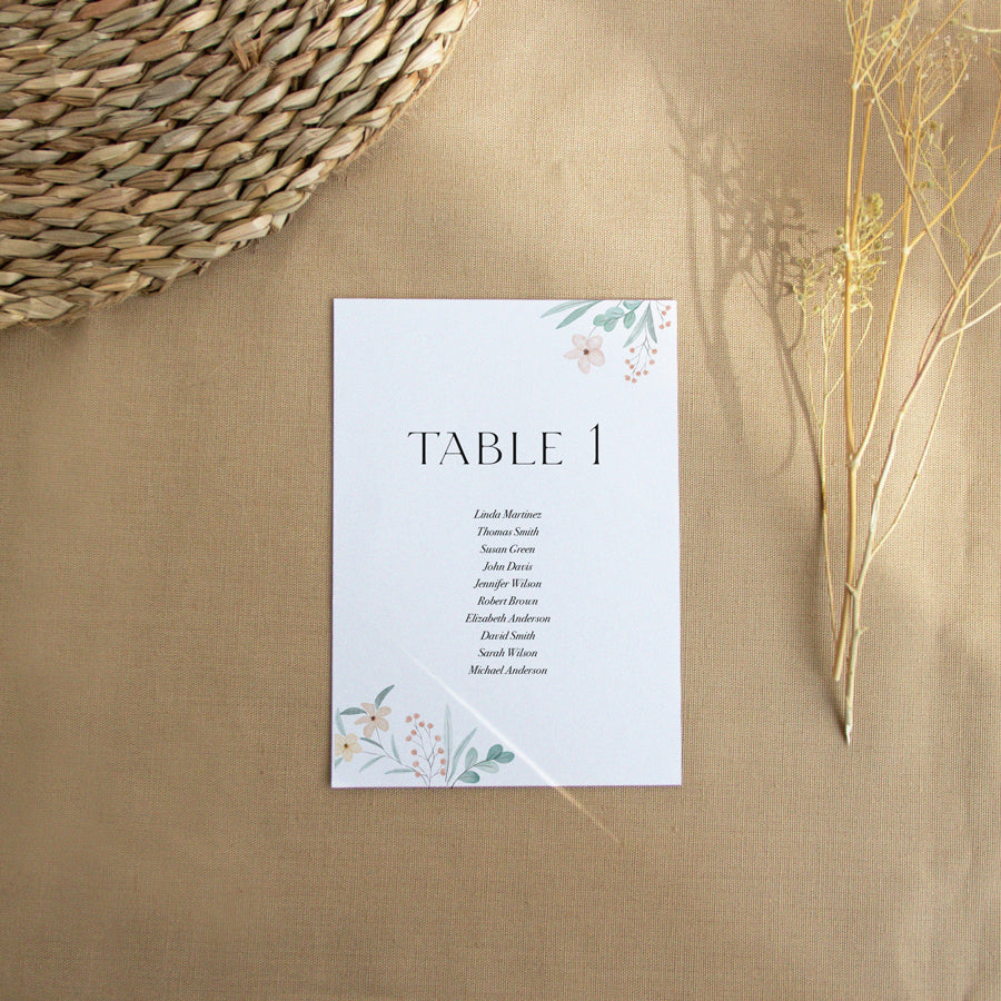 Imprimir Mesas Seating Plan-A6 / Floral-A6-Floral-Misswood