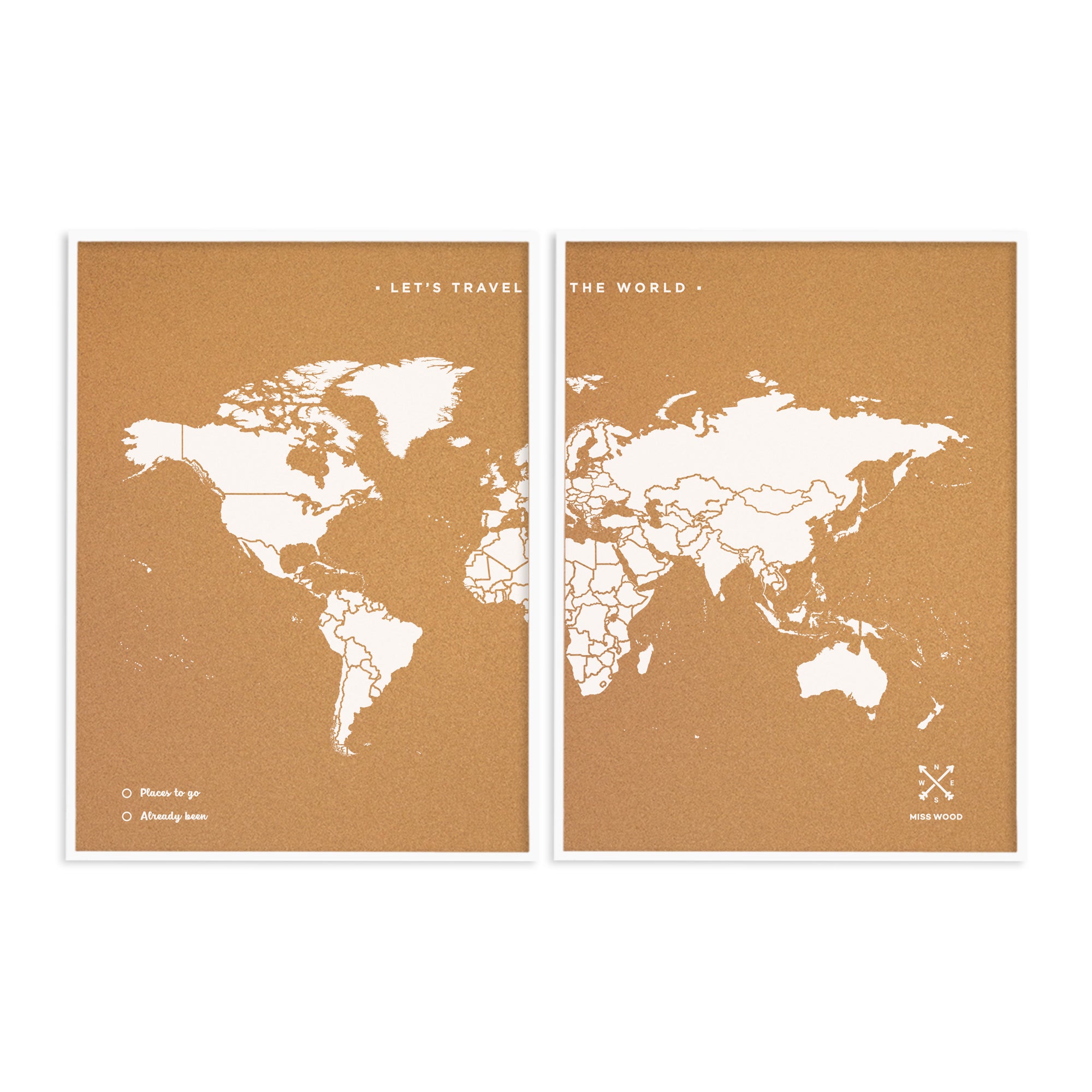 Cork World Map -  Woody Map Natural World