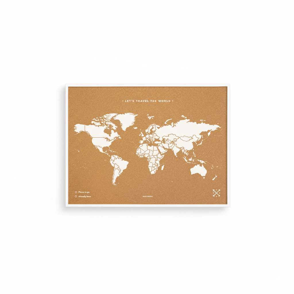 Mapamundi corcho - Woody Map Natural World - Misswood