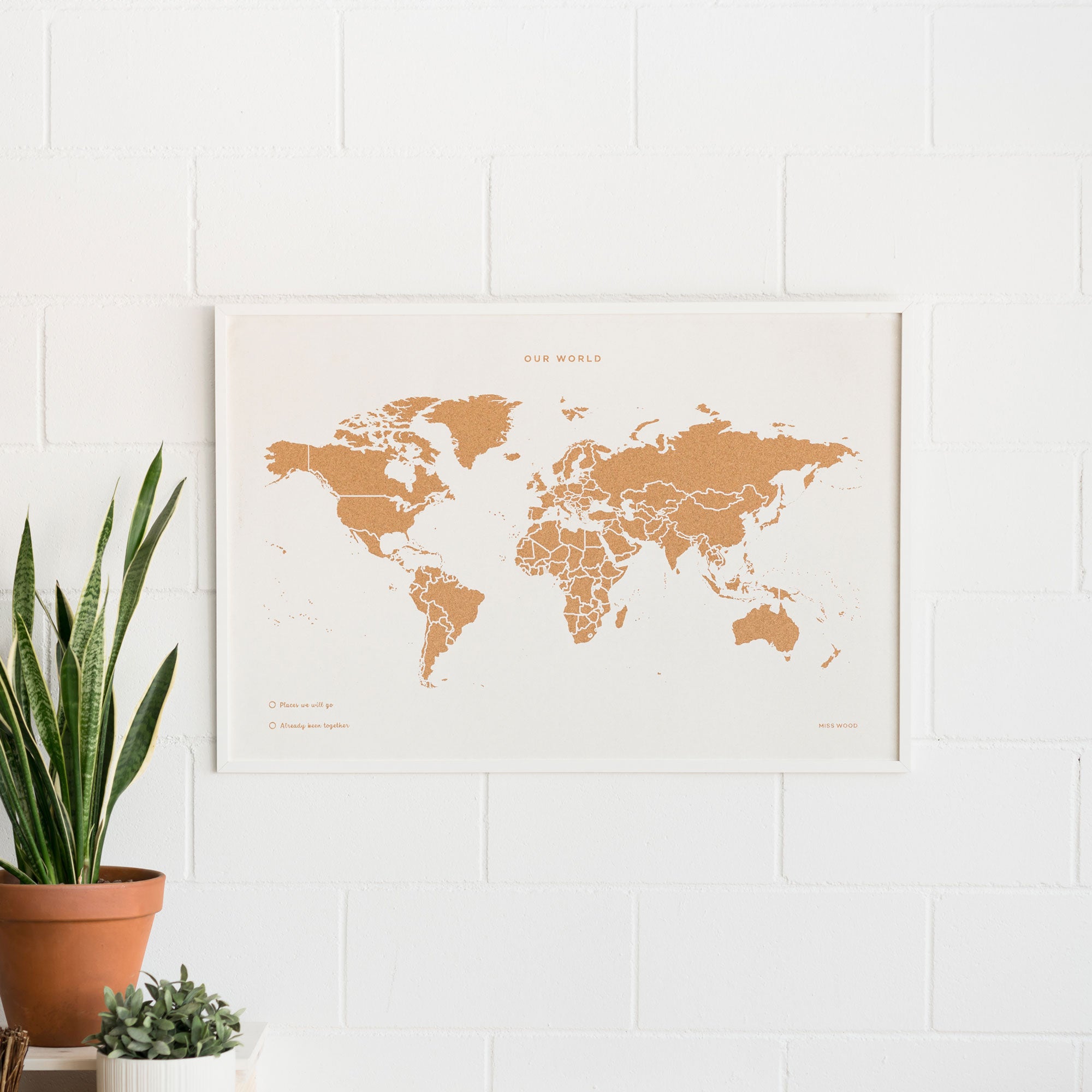 Mapamundi corcho - Woody Map Special Edition-90 x 60 cm / Blanco-90 x 60 cm-Blanco-Misswood