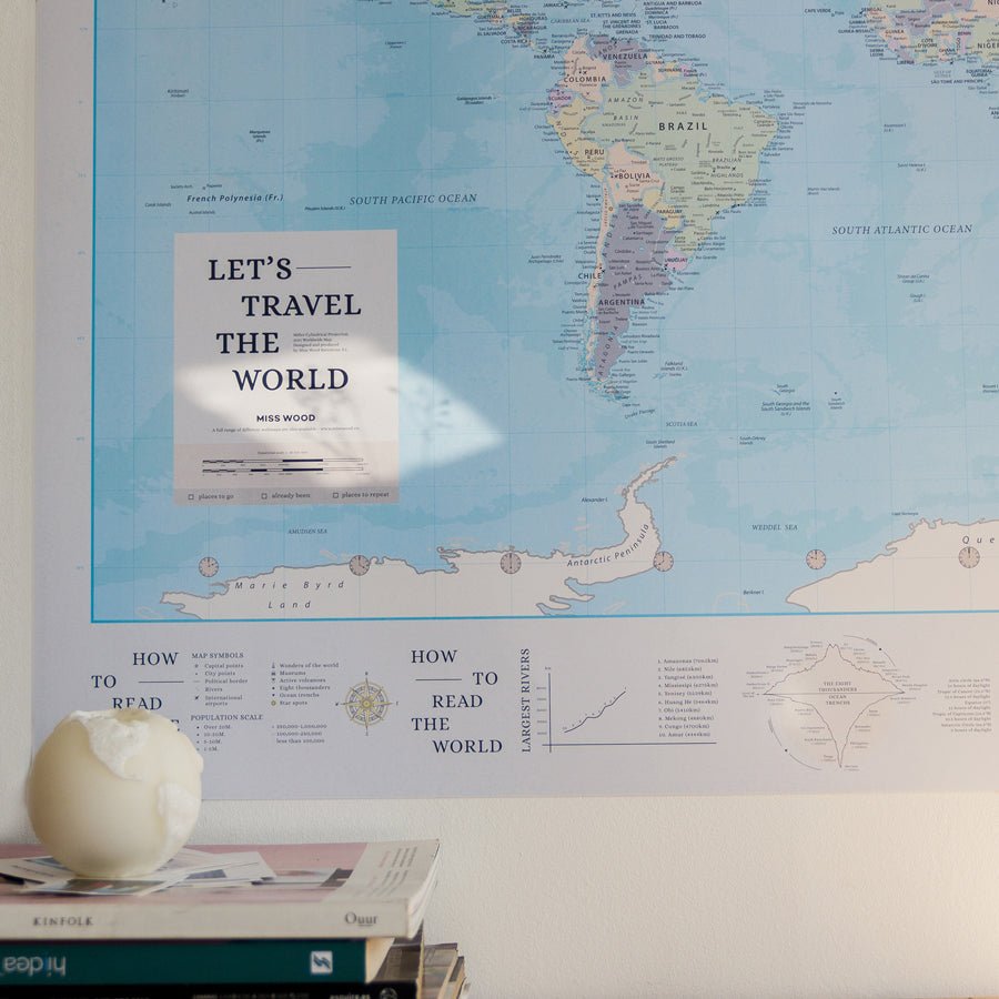 Lámina Mapamundi - Woody Map Poster - Misswood