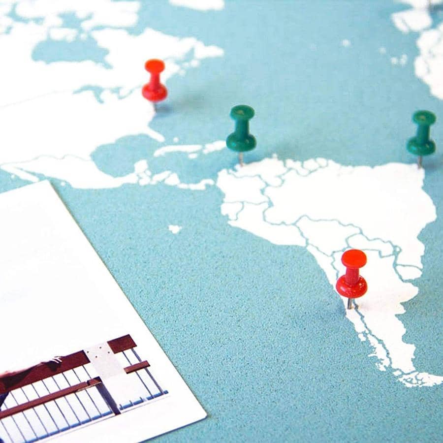 Mapa de corcho - Woody Map Colors Azul - Misswood