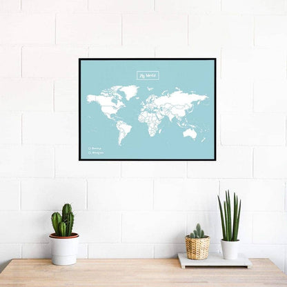 Mapa de corcho - Woody Map Colors Azul - Misswood