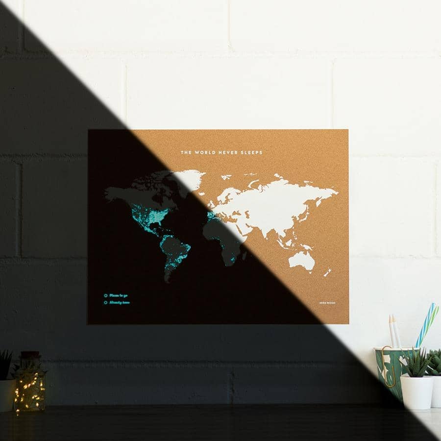 Mapa de corcho - Woody Map Fluor Edition - Misswood