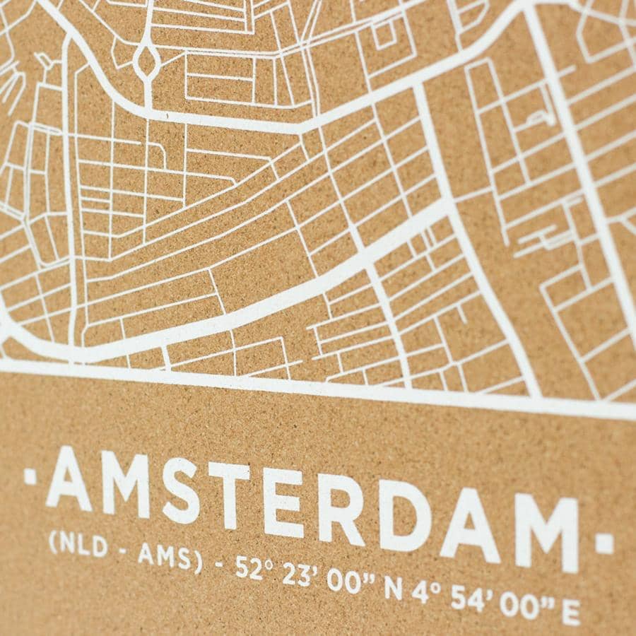 Mapa de corcho - Woody Map Natural Amsterdam - Misswood