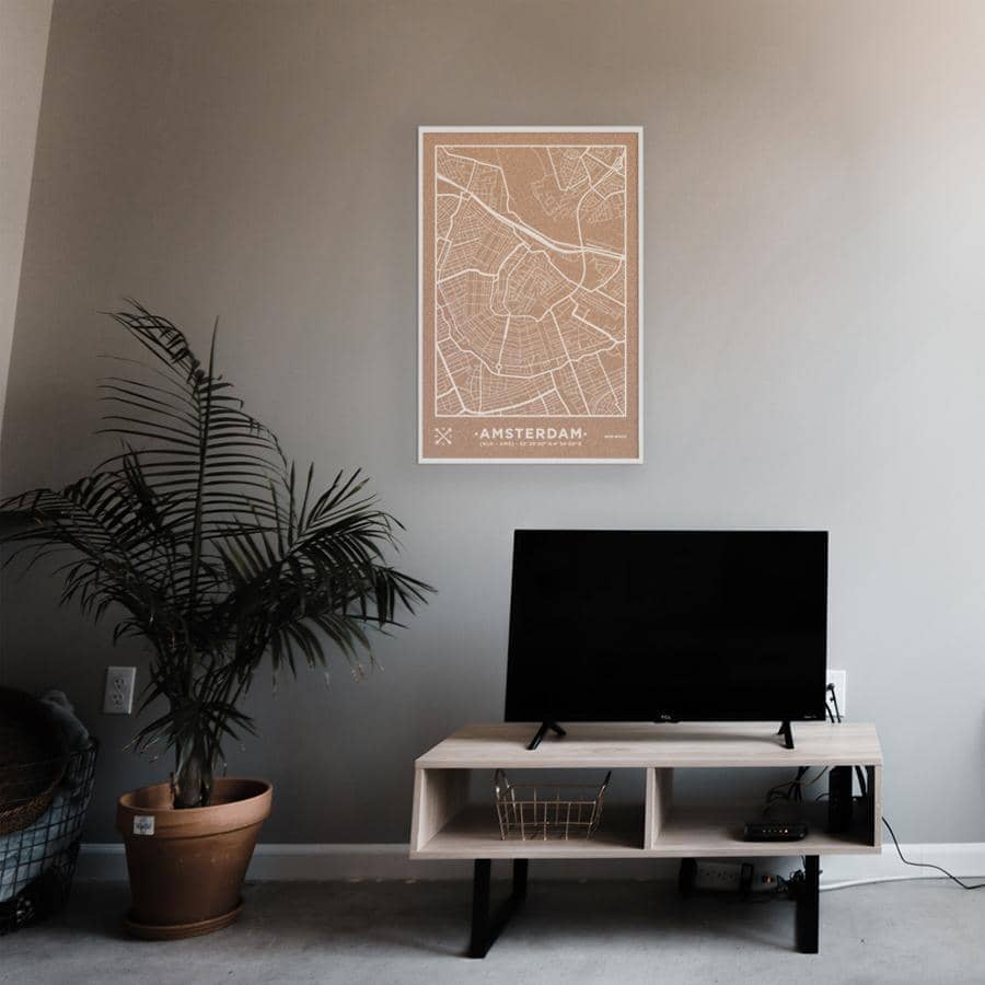 Mapa de corcho - Woody Map Natural Amsterdam - Misswood