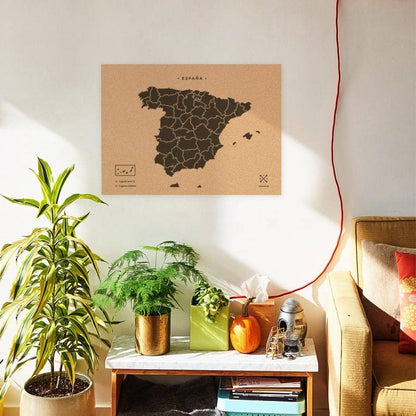 Mapa de corcho - Woody Map Natural España - Misswood