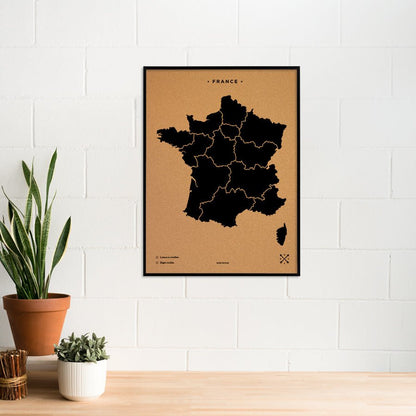 Mapa de corcho - Woody Map Natural Francia - Misswood