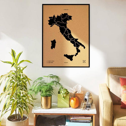 Mapa de corcho - Woody Map Natural Italia - Misswood