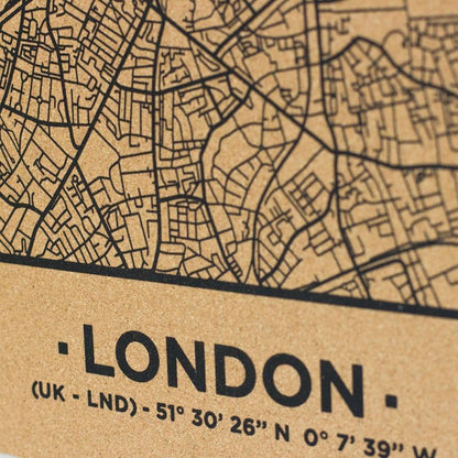 Mapa de corcho - Woody Map Natural Londres - Misswood