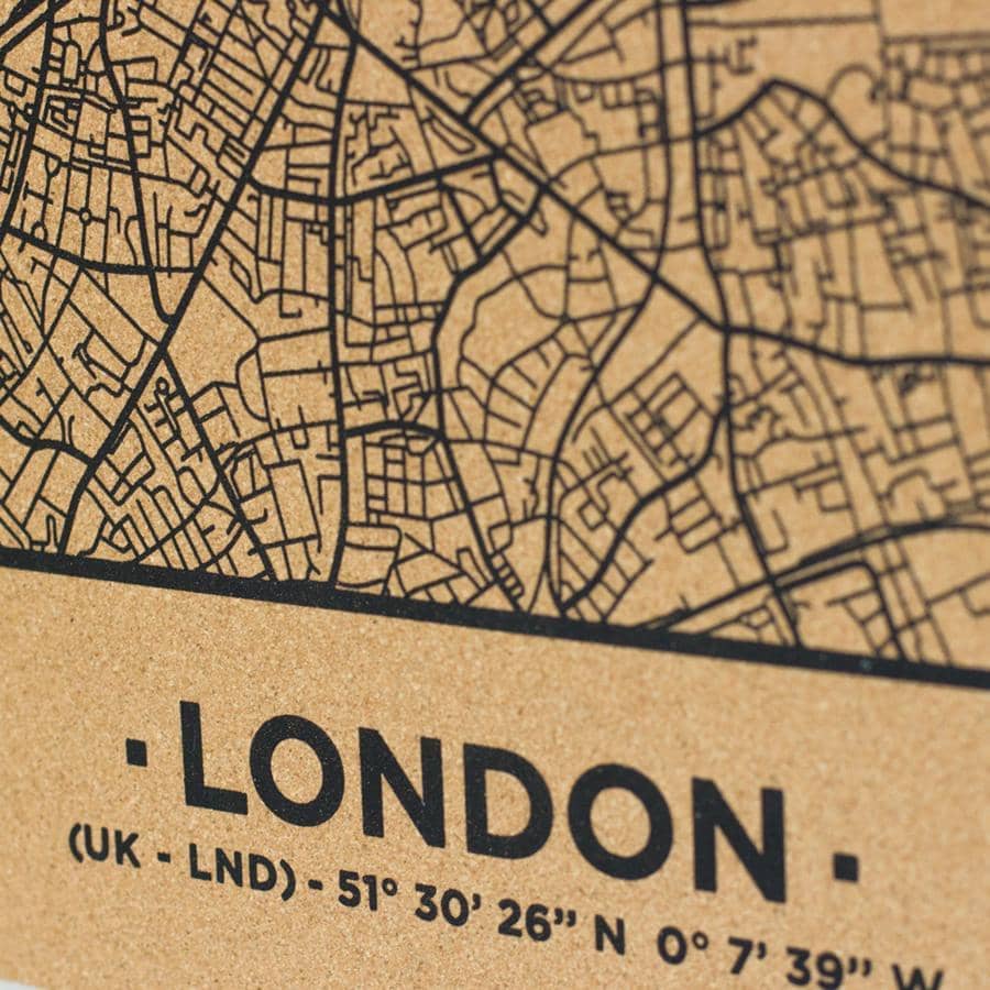 Mapa de corcho - Woody Map Natural Londres - Misswood