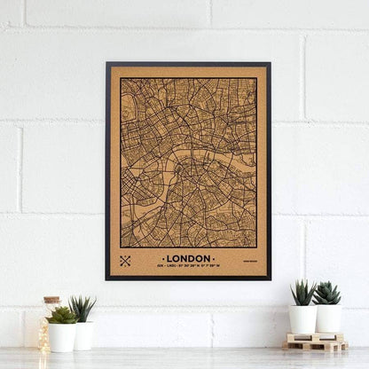 Mapa de corcho - Woody Map Natural Londres - Misswood