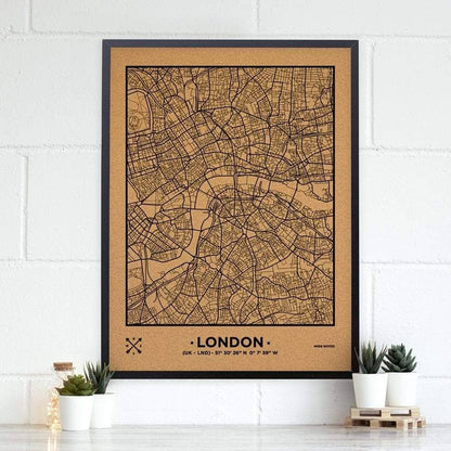 Mapa de corcho - Woody Map Natural Londres - Misswood