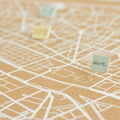 Mapa de corcho - Woody Map Natural Paris - Misswood