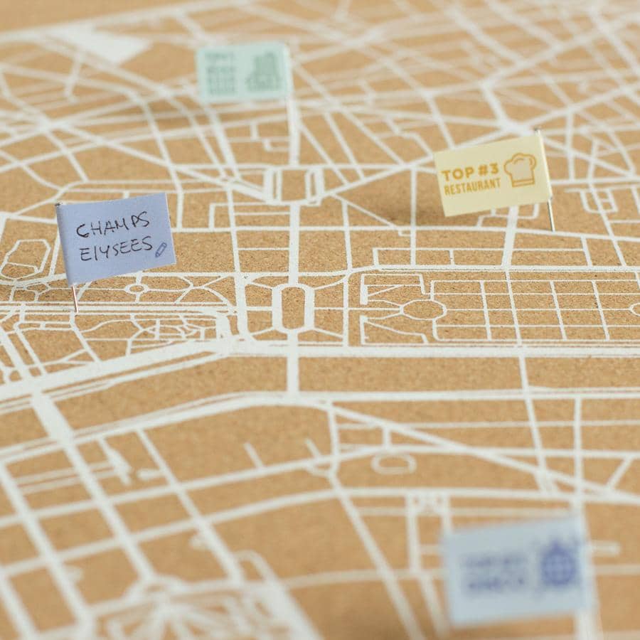 Mapa de corcho - Woody Map Natural Paris - Misswood