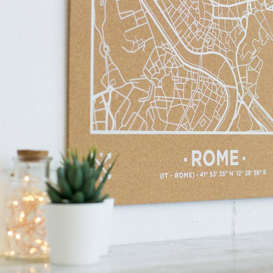 Mapa de corcho - Woody Map Natural Roma - Misswood