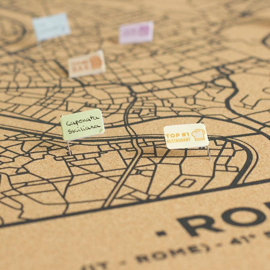 Mapa de corcho - Woody Map Natural Roma - Misswood