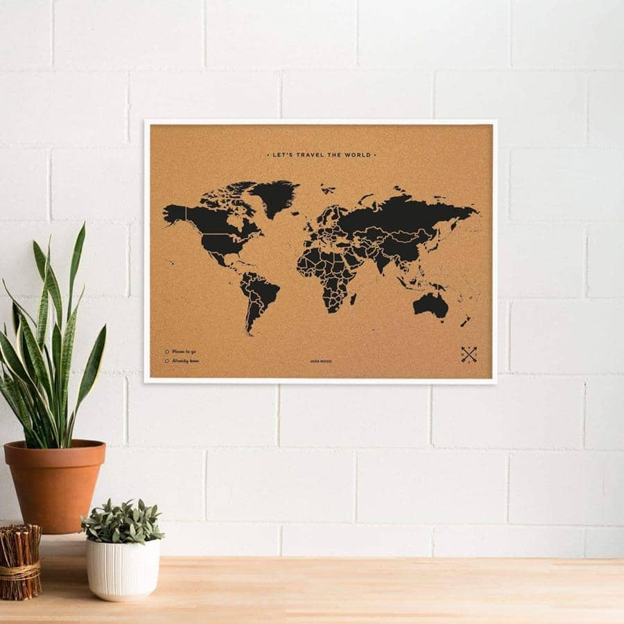 Mapamundi corcho - Woody Map Natural World - Misswood